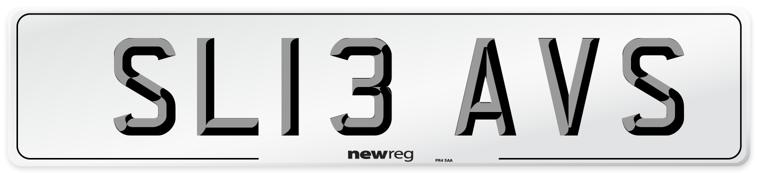 SL13 AVS Number Plate from New Reg